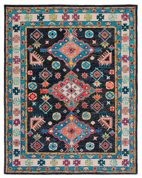Safavieh Aspen Apn521H Charcoal/Blue Rug.