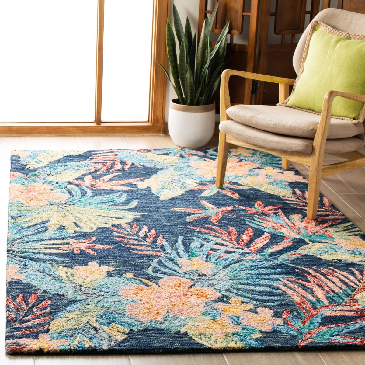 Safavieh Aspen Apn524N Blue/Pink Rug.