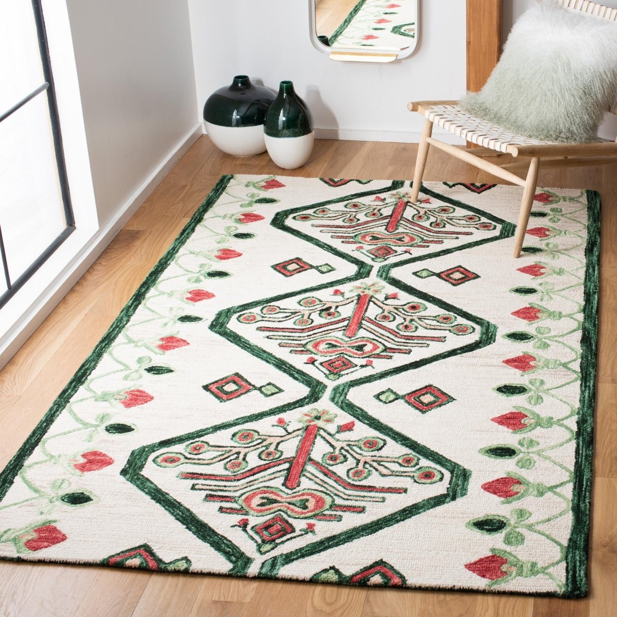 Safavieh Aspen Apn703B Ivory/Green Rugs.