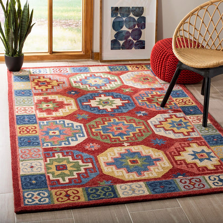 Safavieh Aspen Apn802Q Red/Blue Rug.