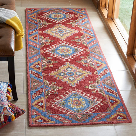 Safavieh Aspen Apn803Q Red/Blue Rug.