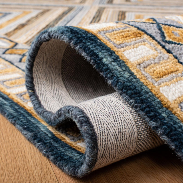 Safavieh Aspen Apn809N Navy/Gold Rug.