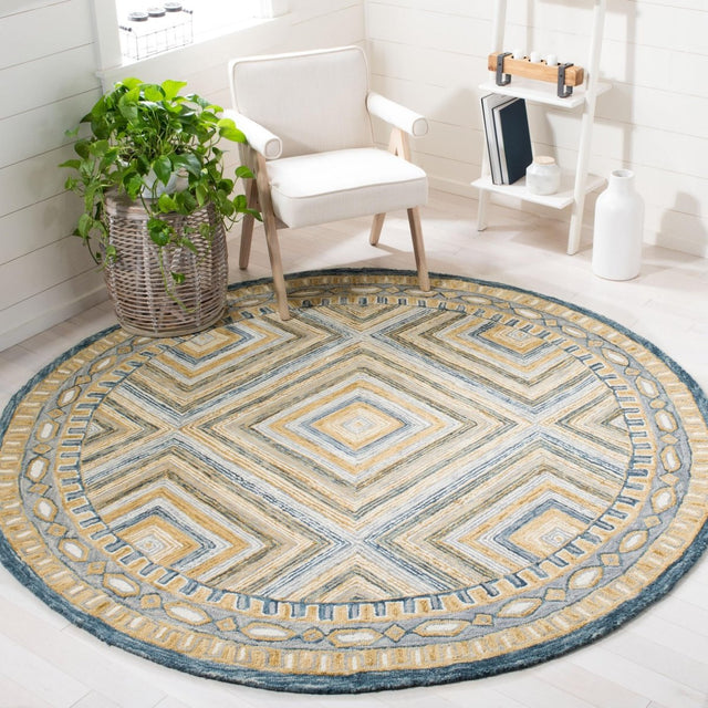 Safavieh Aspen Apn809N Navy/Gold Rug.