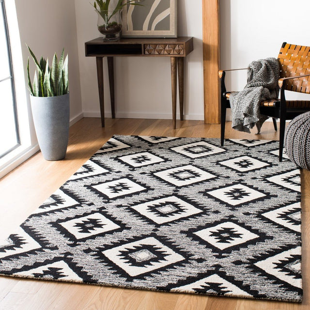 Safavieh Aspen Apn813Z Charcoal/Black Rug.