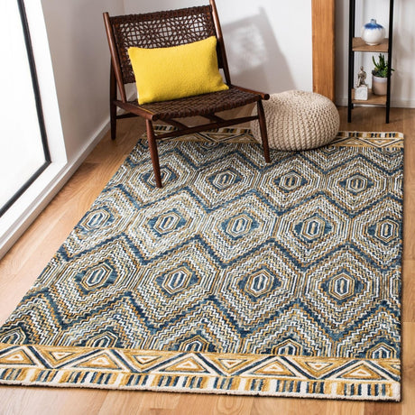 Safavieh Aspen Apn822M Blue/Gold Rug.