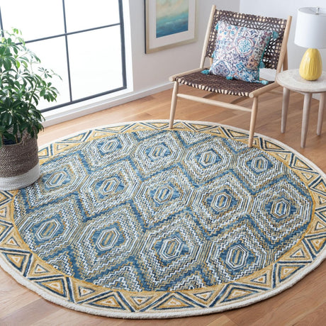 Safavieh Aspen Apn822M Blue/Gold Rug.