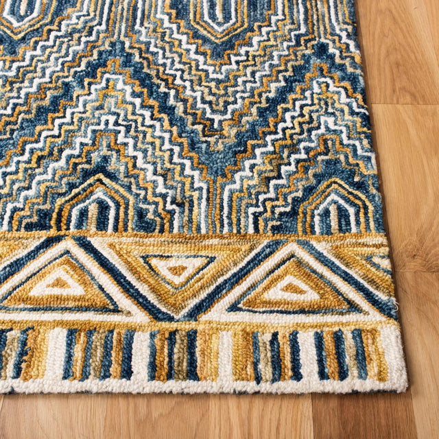 Safavieh Aspen Apn822M Blue/Gold Rug.