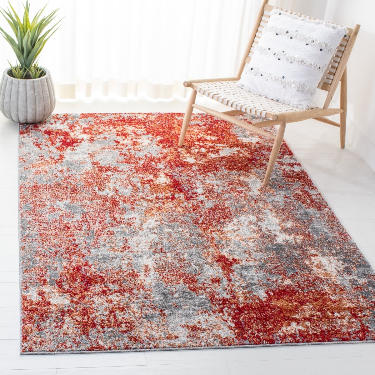 Safavieh Aston Asn710Q Red/Grey Rugs.