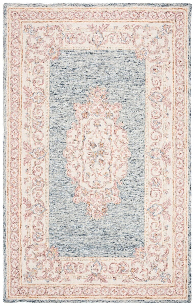 Safavieh Aubusson Aub101M Blue / Pink Rugs.