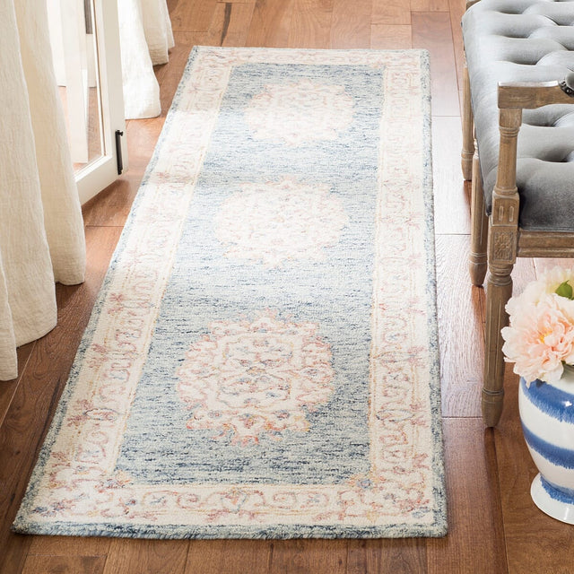 Safavieh Aubusson Aub101M Blue / Pink Rugs.