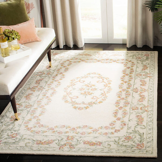 Safavieh Aubusson Aub102A Ivory/Pink Rug.