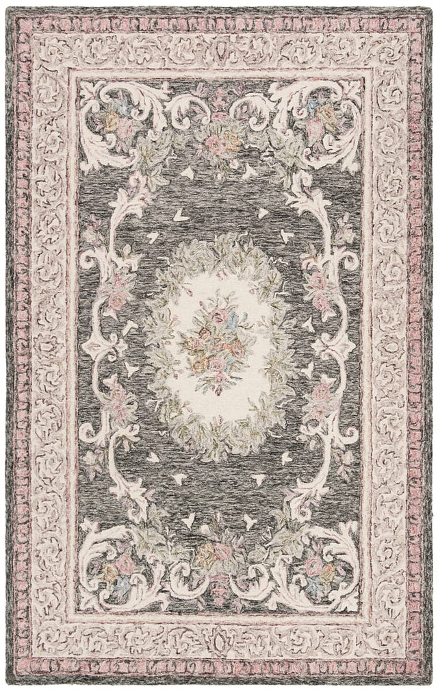 Safavieh Aubusson Aub105H Ivory / Charcoal Rugs.