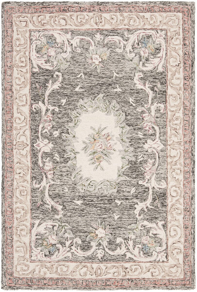 Safavieh Aubusson Aub105H Ivory / Charcoal Rugs.