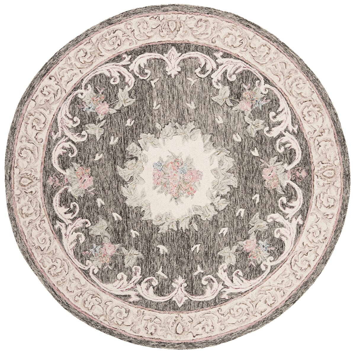 Safavieh Aubusson Aub105H Ivory / Charcoal Rugs.