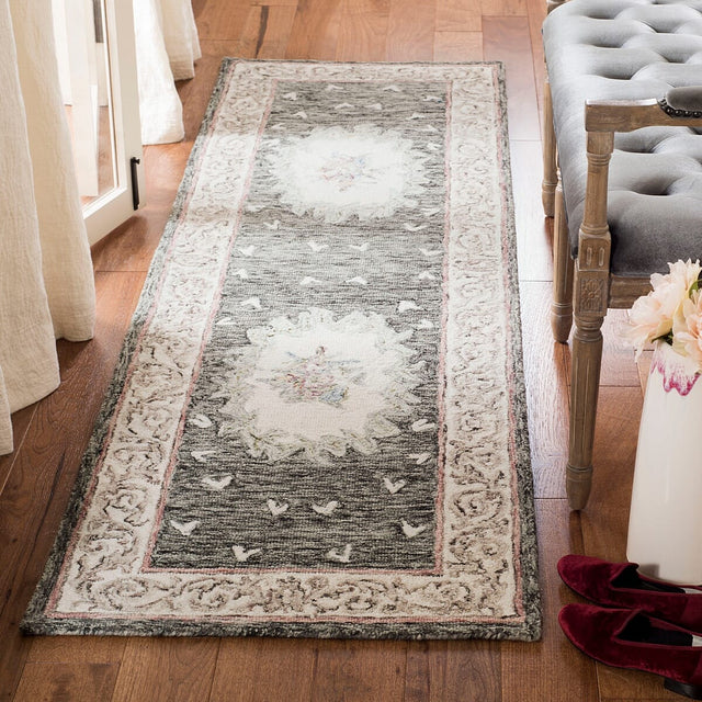 Safavieh Aubusson Aub105H Ivory / Charcoal Rugs.