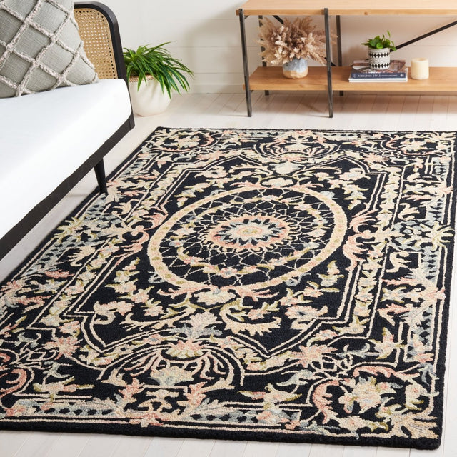 Safavieh Aubusson Aub201Z Black/Ivory Rug.