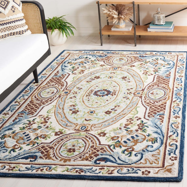 Safavieh Aubusson Aub202A Ivory/Blue Rug.