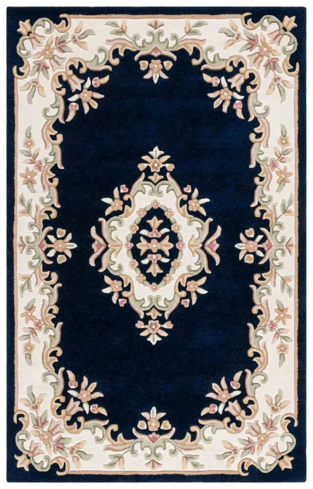 Safavieh Aubusson Aub301N Navy/Ivory Rug - Safavieh - aub301n - 3