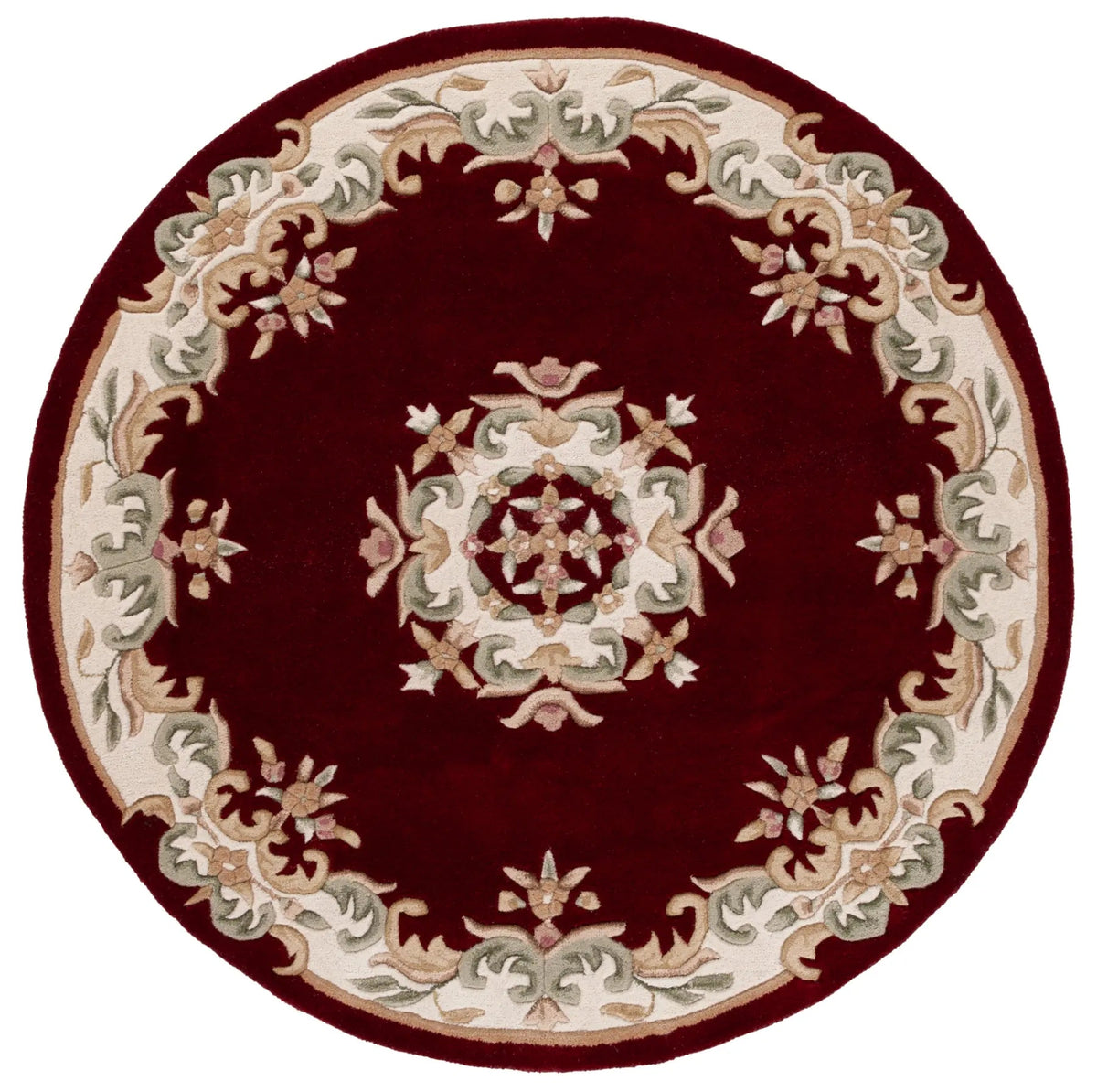 Safavieh Aubusson 6'-0" x 6'-0" Rug in Red / Ivory