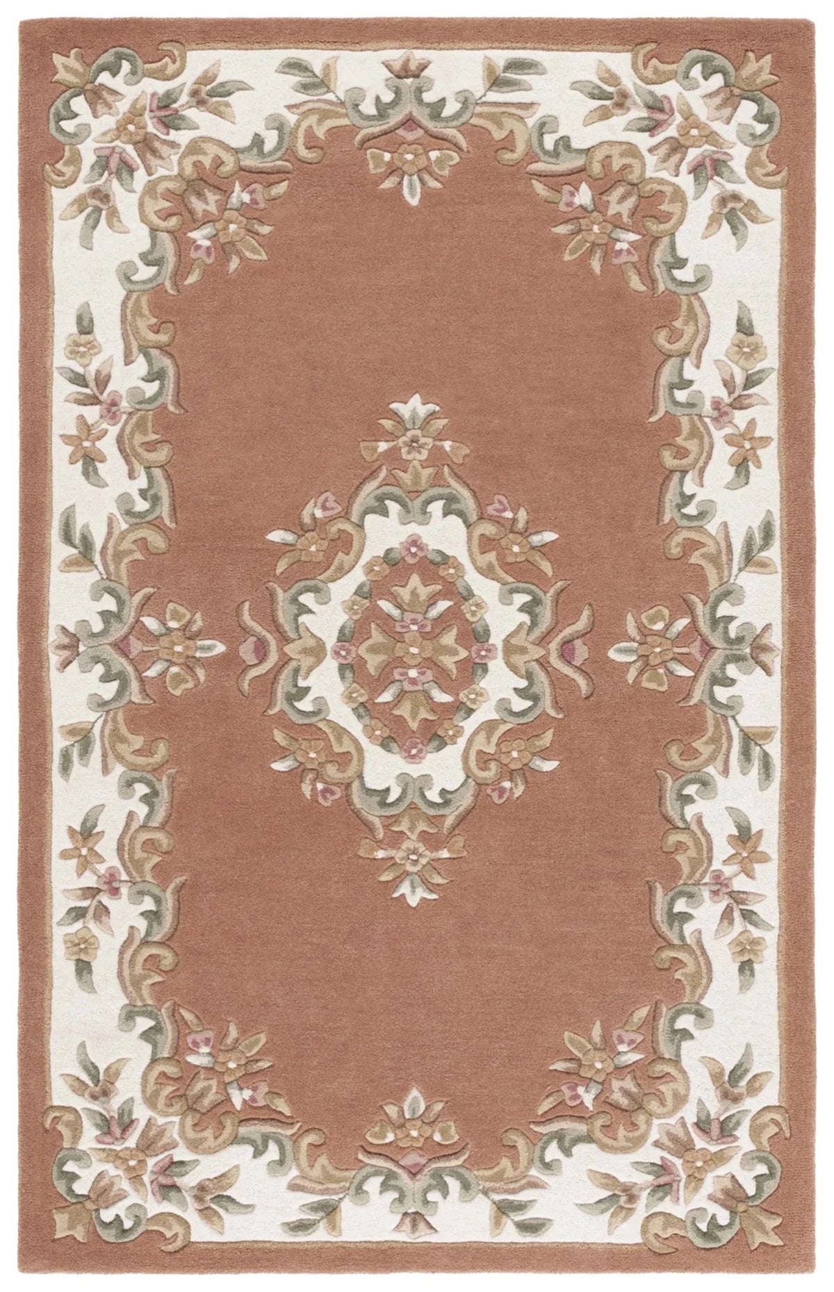 Safavieh Aubusson 4'-0" x 6'-0" Rug in Peach / Ivory