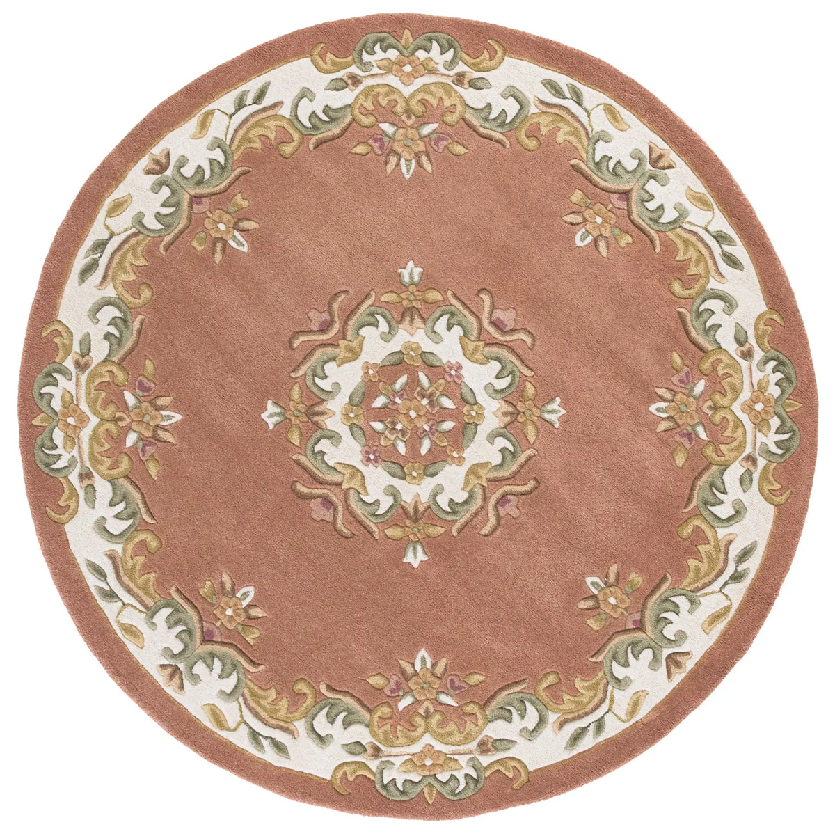 Safavieh Aubusson 6'-0" x 6'-0" Rug in Peach / Ivory