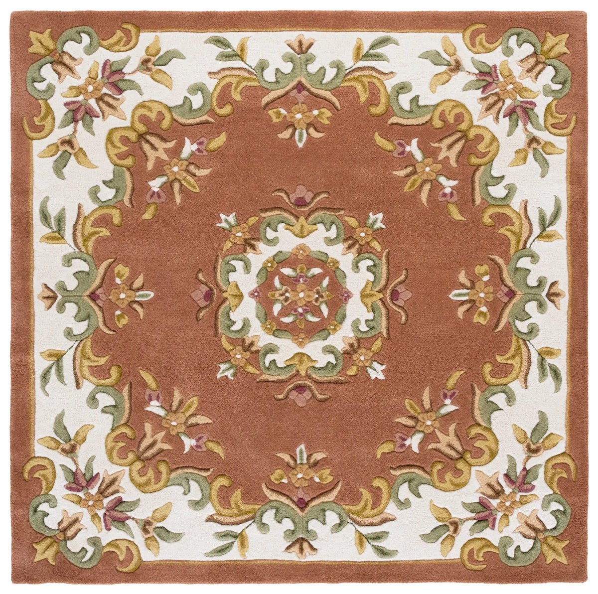 Safavieh Aubusson 6'-0" x 6'-0" Rug in Peach / Ivory