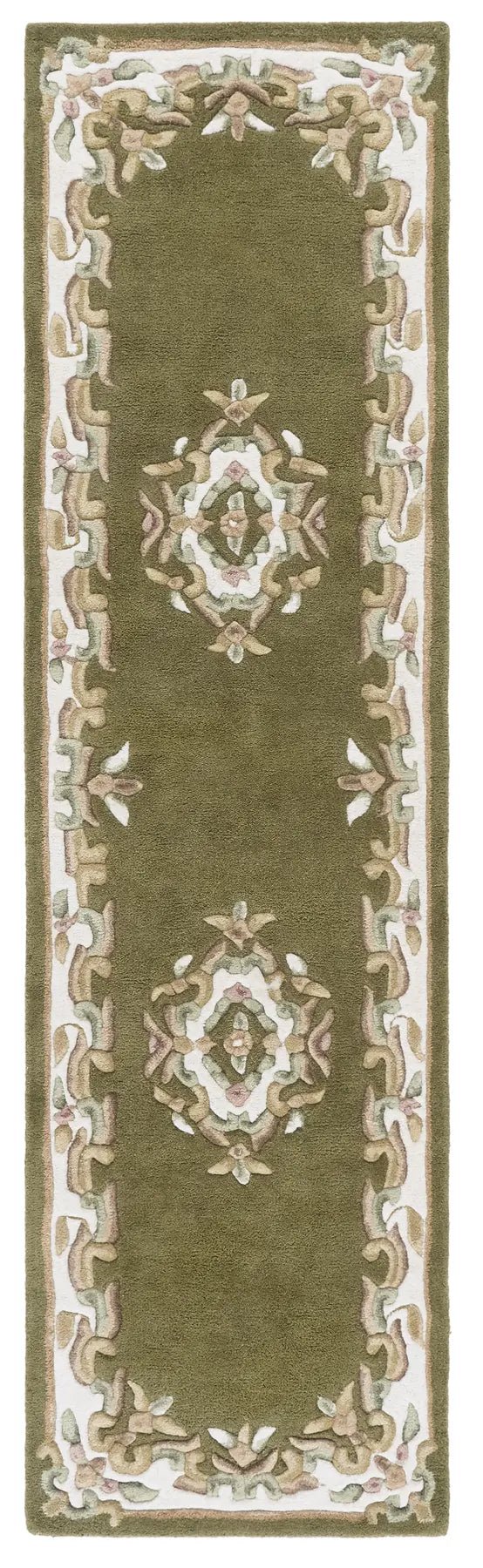 Safavieh Aubusson 2'-3" x 8'-0" Rug in Olive / Ivory