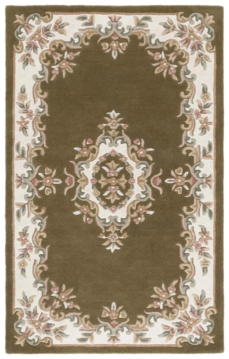 Safavieh Aubusson 4'-0" x 6'-0" Rug in Olive / Ivory
