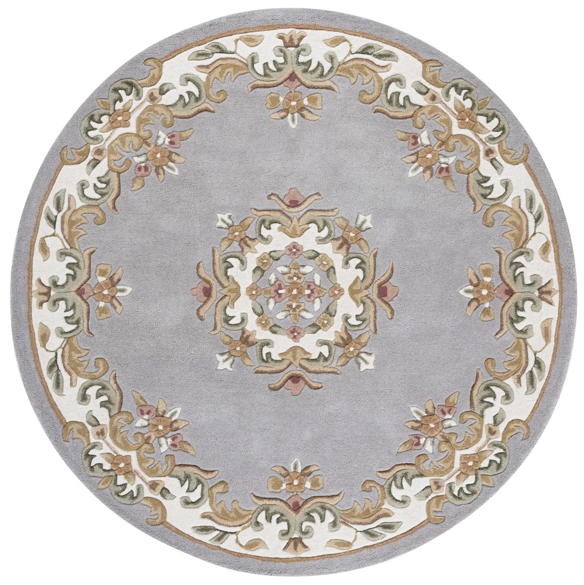 Safavieh Aubusson 6'-0" x 6'-0" Rug in Olive / Ivory