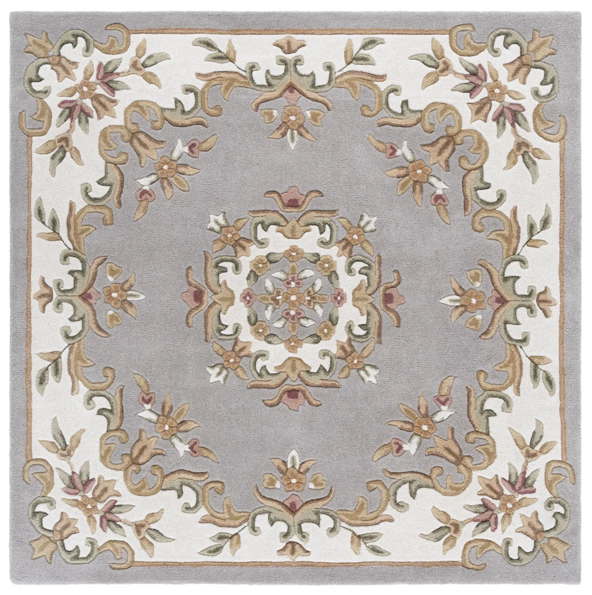 Safavieh Aubusson 6'-0" x 6'-0" Rug in Olive / Ivory
