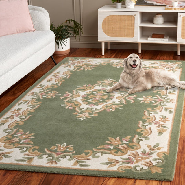 Safavieh Aubusson Aub301Y Green/Ivory Rug - Safavieh - aub301y - 3