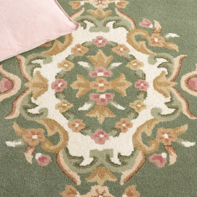 Safavieh Aubusson Aub301Y Green/Ivory Rug - Safavieh - aub301y - 3