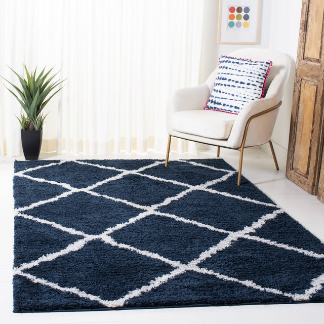 Safavieh August Shag Aug501B Navy/Ivory Rugs.