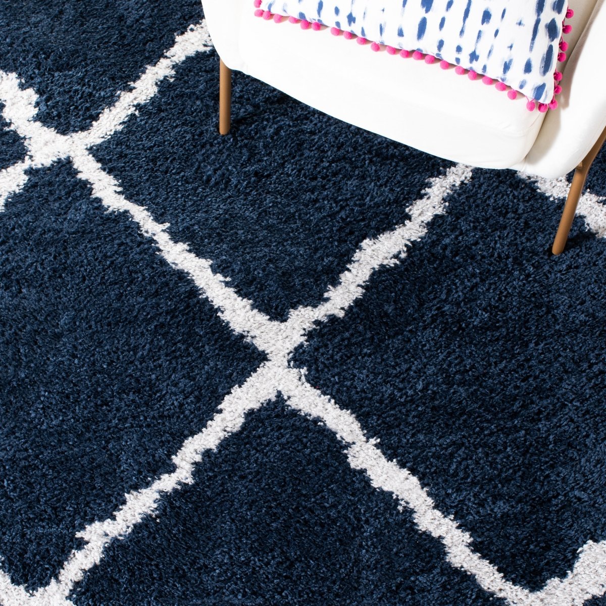 Safavieh August Shag Aug501B Navy/Ivory Rugs.