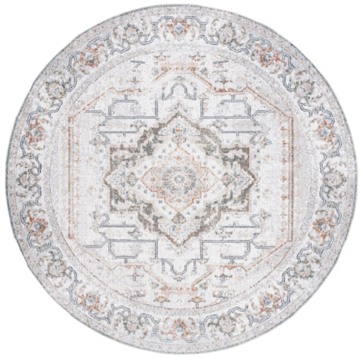 Safavieh Baltimore Bal854F Light Grey/Rust Rug.