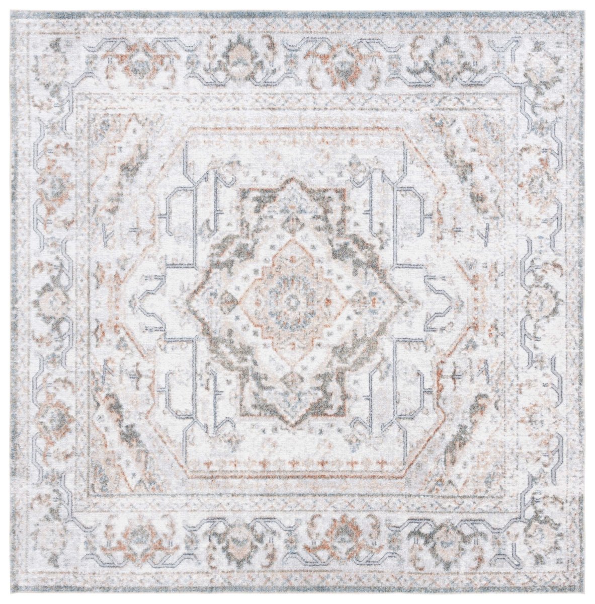 Safavieh Baltimore Bal854F Light Grey/Rust Rug.