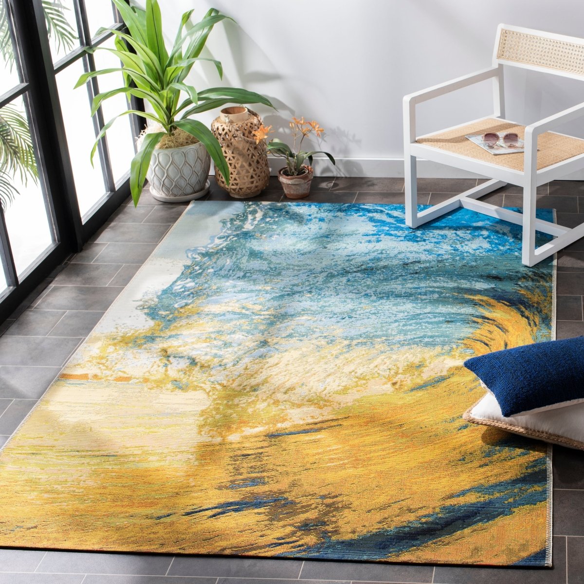 Safavieh Barbados Bar510M Blue/Gold Rugs.