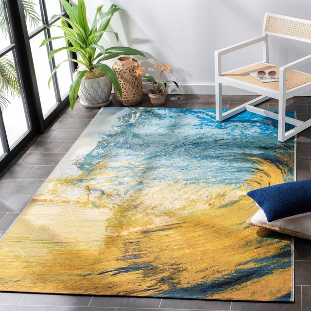 Safavieh Barbados Bar510M Blue/Gold Rugs.