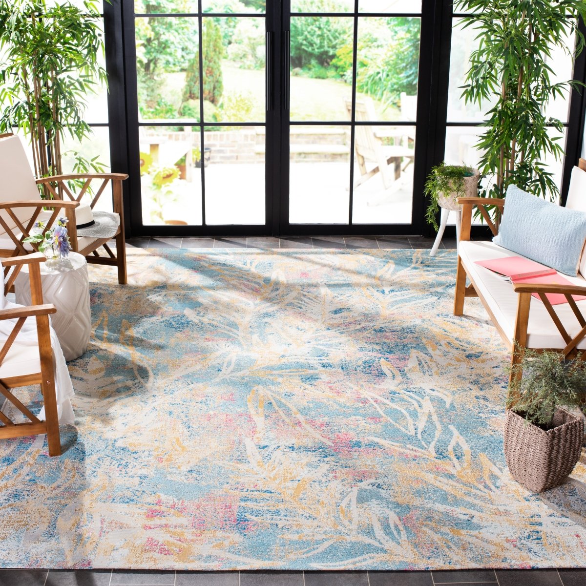 Safavieh Barbados Bar512M Light Blue/Ivory Rug.