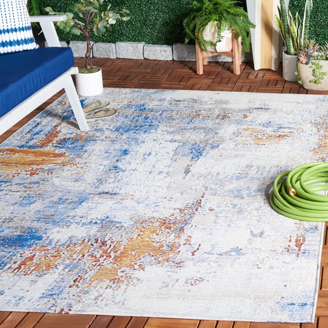 Safavieh Barbados Bar537A Ivory/Blue Rust Rug.
