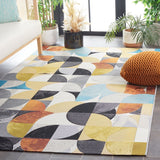 Safavieh Barbados Bar539A Ivory Black/Blue Rust Rug.