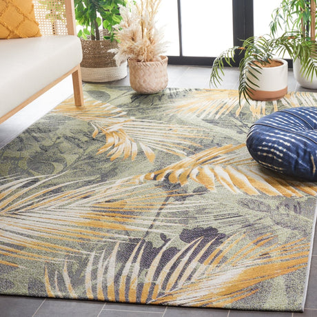 Safavieh Barbados Bar543Y Green/Black Gold Rug.