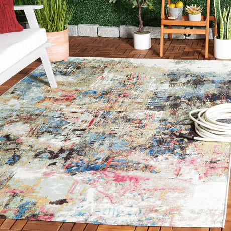 Safavieh Barbados Bar544Y Green Ivory/Black Rust Rug.