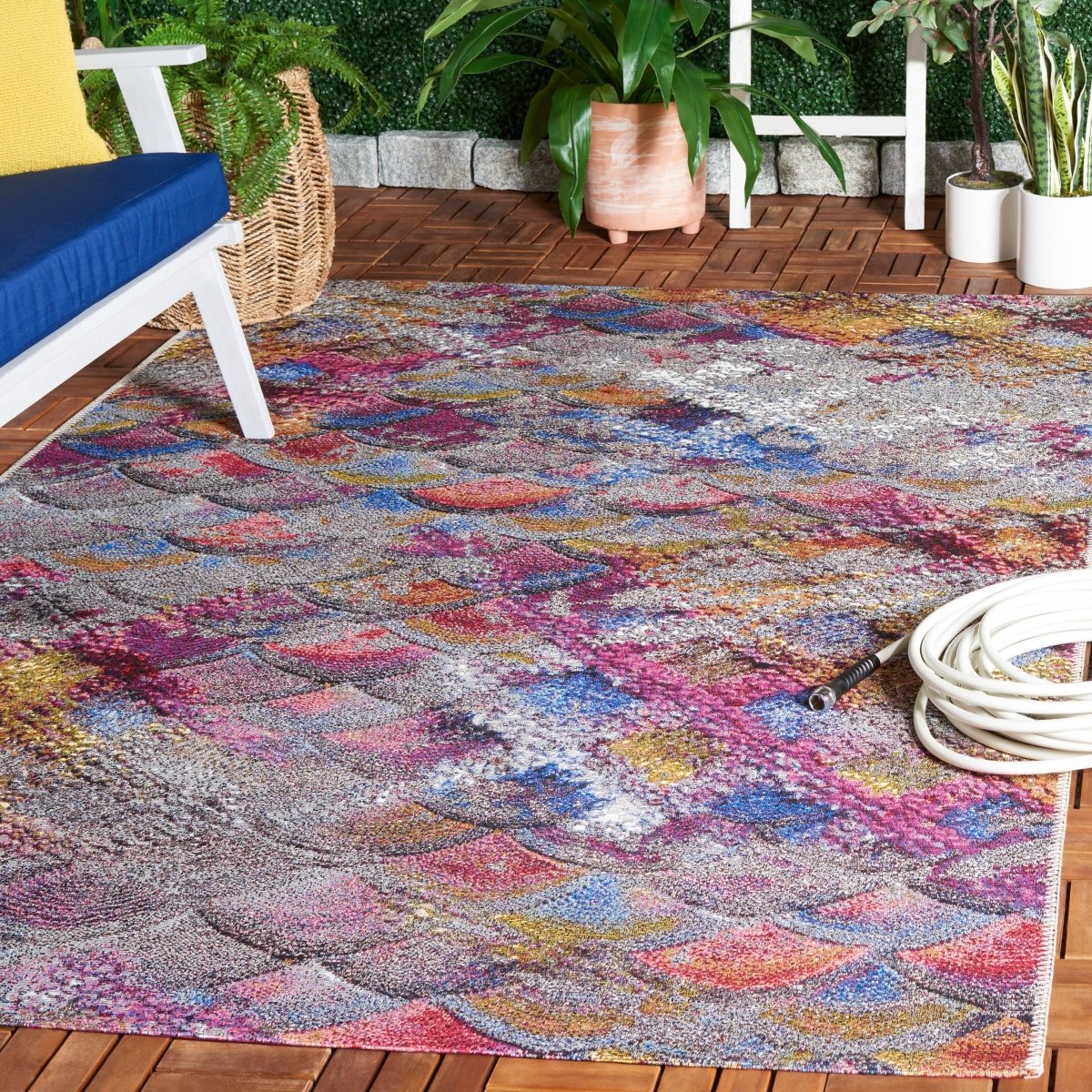 Safavieh Barbados Bar547F Grey Purple/Blue Gold Rug.