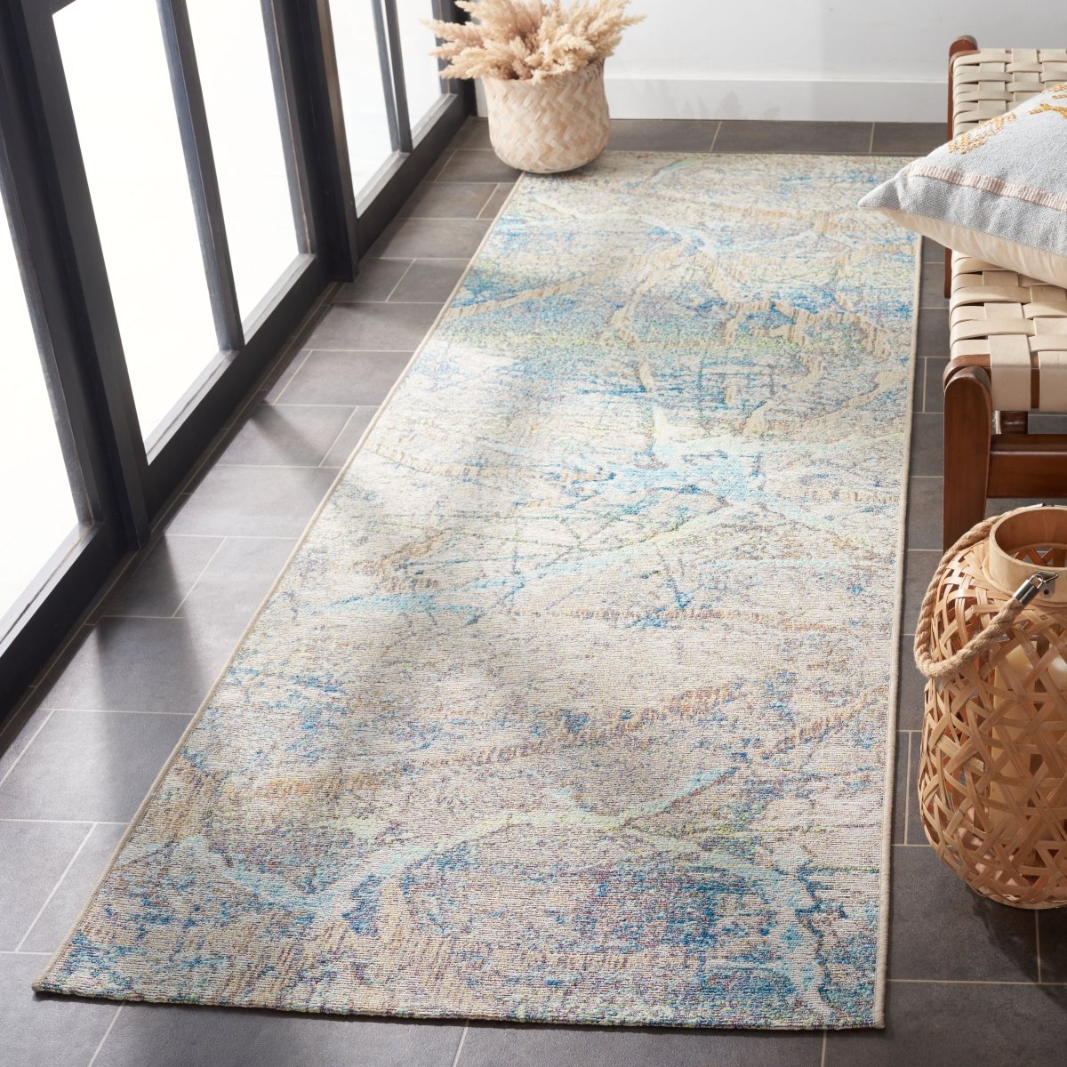 Safavieh Barbados Bar548A Ivory Blue/Green Rug.