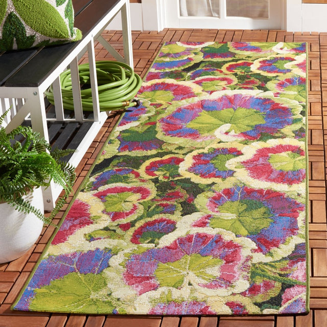 Safavieh Barbados Bar556Z Black Green/Purple Rug.