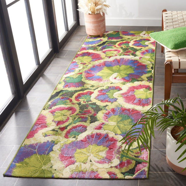 Safavieh Barbados Bar556Z Black Green/Purple Rug.