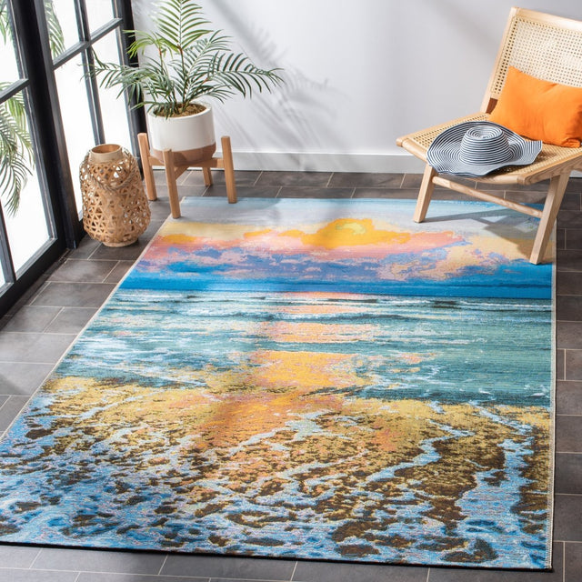 Safavieh Barbados Bar581C Gold/Blue Rugs.