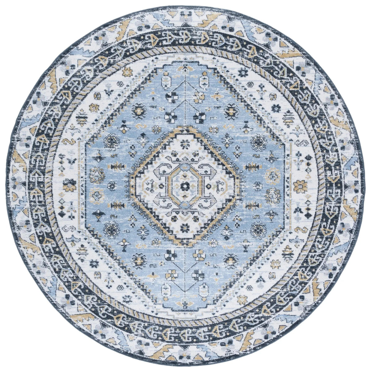 Safavieh Bayside 6'-7" x 6'-7" Rug in Blue / Navy