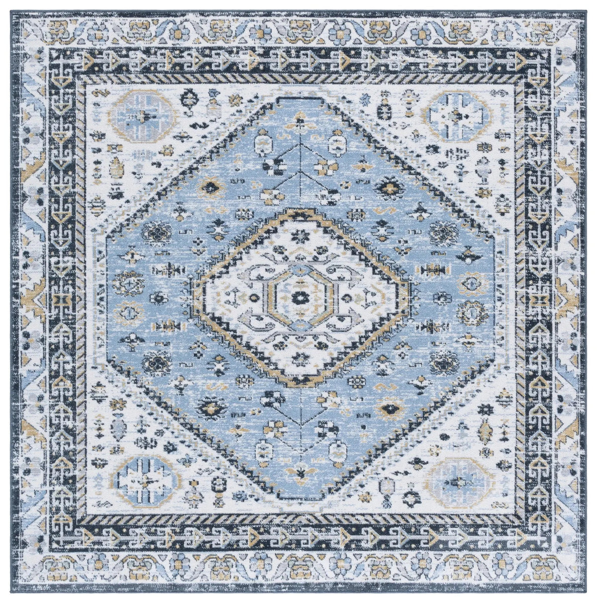 Safavieh Bayside 6'-7" x 6'-7" Rug in Blue / Navy